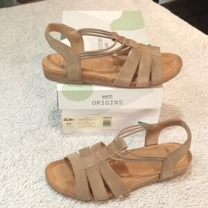 Earth Origins Leather Sling-Back Sandals